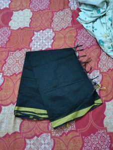 Elegant Black Dupatta with Gold Border