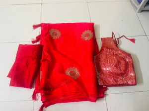 Red Partywear saree