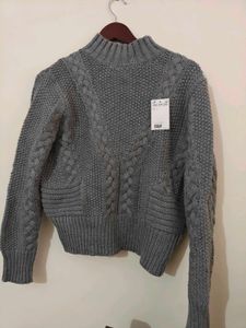 Cozy Grey Knit Sweater