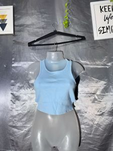 Light Blue Ribbed Tank Top