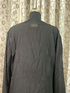 Black Embroidered V-Neck Kurta