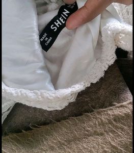 Korean Mesh White Dress