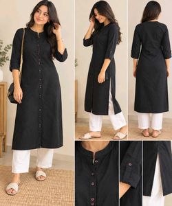 Stylish Black Cotton Kurta
