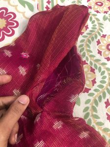 Light Weight Mirror Work Saree With Blouse