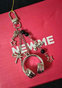 Cute Headphone & Bow Keychain Charm