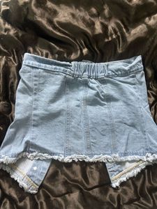 Denim Strapless Corset Top