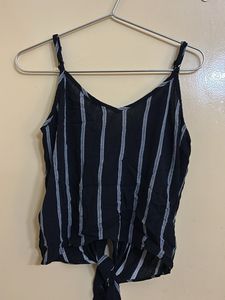 Striped Tie-Front Tank Top