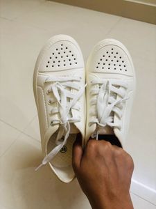 Classic White Lace-Up Sneakers