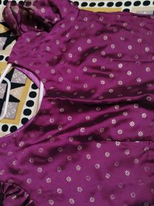 Elegant wine/ Purple Blouse with Floral Print