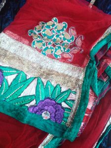 Ghagara With Blouse And Odani Contrast