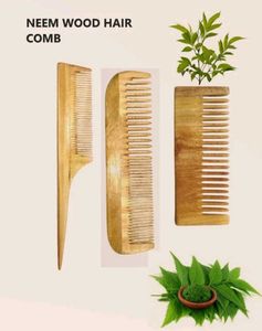 Neem Wood Hair Combs - Set of 3