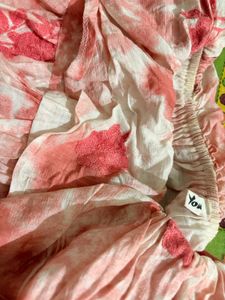 SALE Floral pink bardot ruffle top