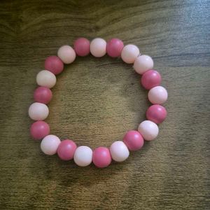 Chic Pink &amp; White Beaded Bracelet