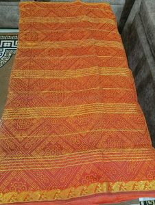 Red kota saree with zari border