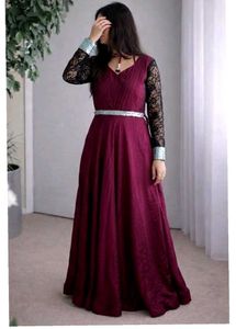 Elegant Maroon Ethnic Gown