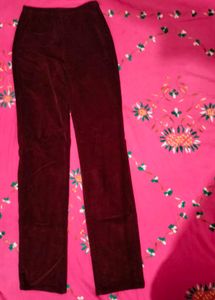 Velvet Burgundy Pants