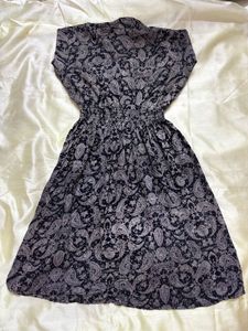 Paisley Print Button-Up Dress