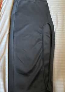Sleek Black Skirt with Cutout Detail