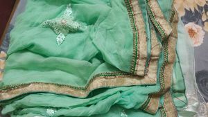 pure chiffon hand embroidered saree