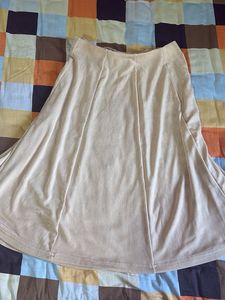 Flowy Beige A-Line Skirt