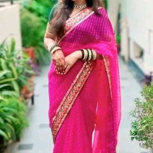 Embroidered Cotton Thread &amp; Sequins Work Designer