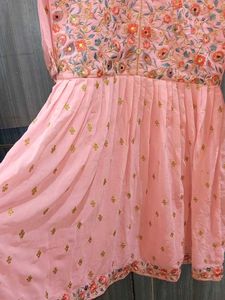 Elegant Pink Embroidered Kurta garara