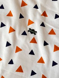 Lacoste White Triangle Print T-Shirt