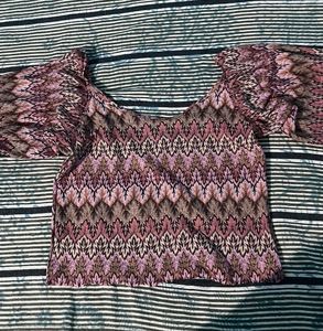 Boho Patterned Bell Sleeve Top