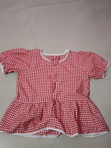 Red Gingham Peplum Top