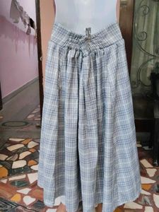 NET Ladies High-Waisted Plaid Maxi Skirt