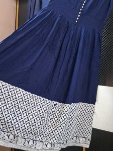 Elegant Navy Blue Anarkali Set