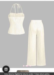 little box white striped halter top