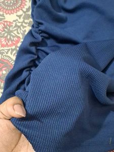 Ready to accept offeers. Chic Navy Blue Ruched Top