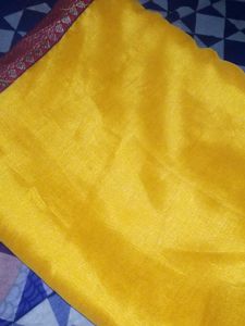Vibrant Yellow Saree with Ornate Border