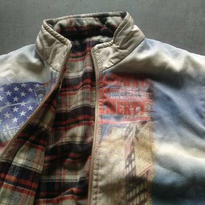 Unique Graphic Print Vest Jacket