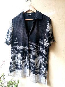 Imported Printed Button-Down Shirt (Women)