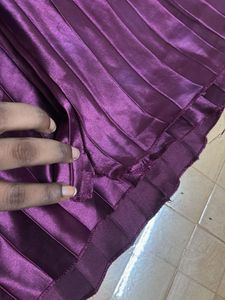 Elegant Purple Pleated Skirt