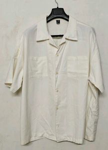 Men's off white oversized Short Sleeve Shirt