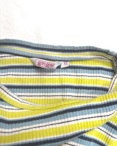 Striped Twist Front Top