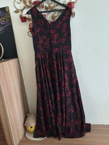 Beautiful Rare Black And Red Gown Dress