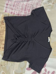 Cute Ruched V-Neck Tee