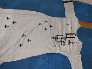 Elegant   Pista colorKurta with Black Embroidery