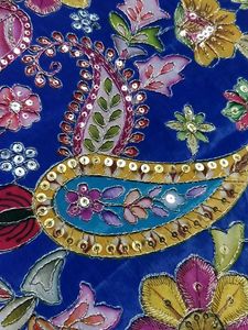 Beautiful Blue Embroidered Fabric