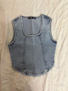Westside Denim Square Neck Sleeveless Top