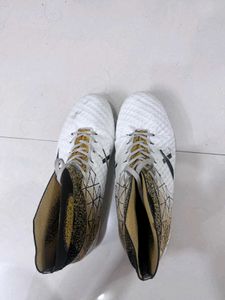 White & Gold Football Cleats