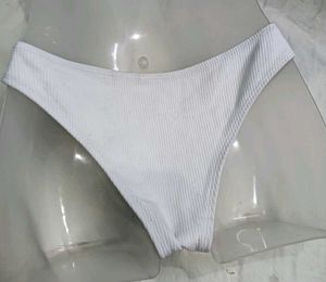 💙 White Ribbed Bikini Bottom