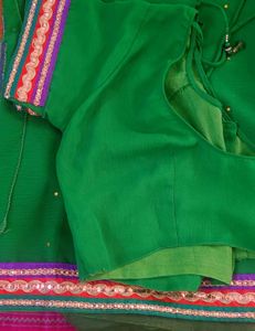 Beautiful Green Saree with Embellishments