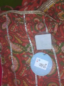 Red Paisley Print Salwar Kameez