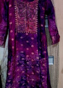 Vibrant Purple Ombre Kurta Set
