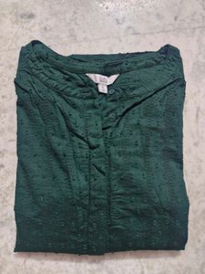 Plus Size Green Textured Top